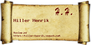Hiller Henrik névjegykártya